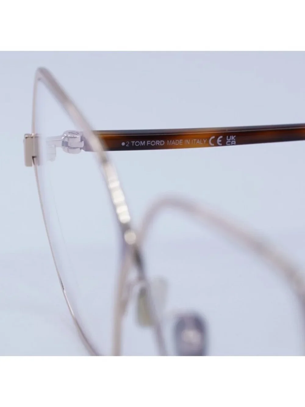 Tom Ford FT5841-B 028 Eyeglasses Gold 59mm Square Frame, Clear/Blue Lenses